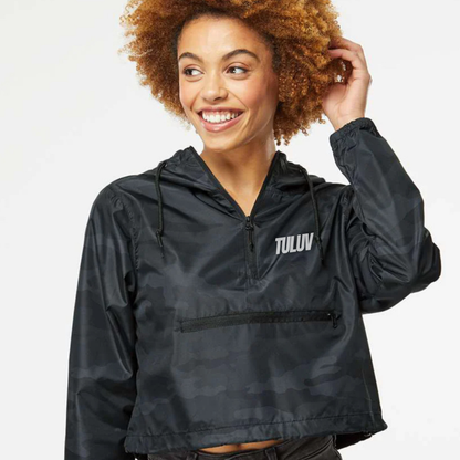 camo crop windbreaker